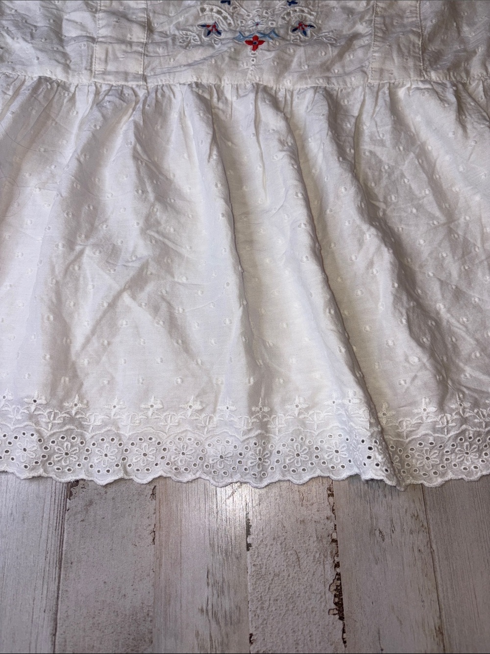 Old Navy White Embroidered Eyelet Peasant Top 3X - Picture 7 of 13